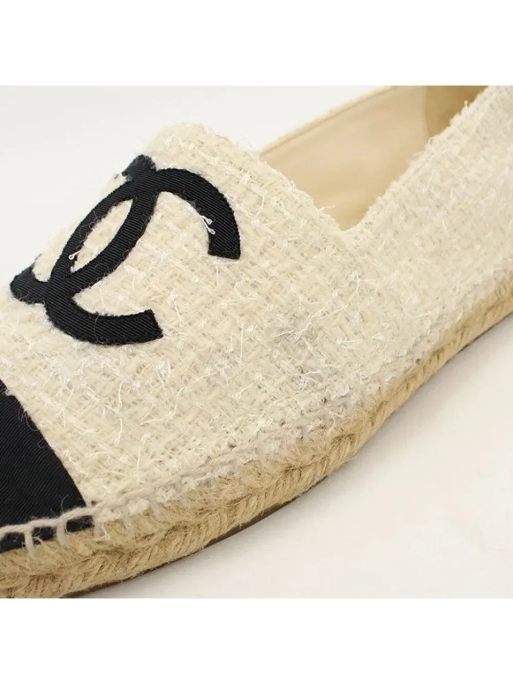 Chanel Espadrilles CC Logo Shoes Tweed